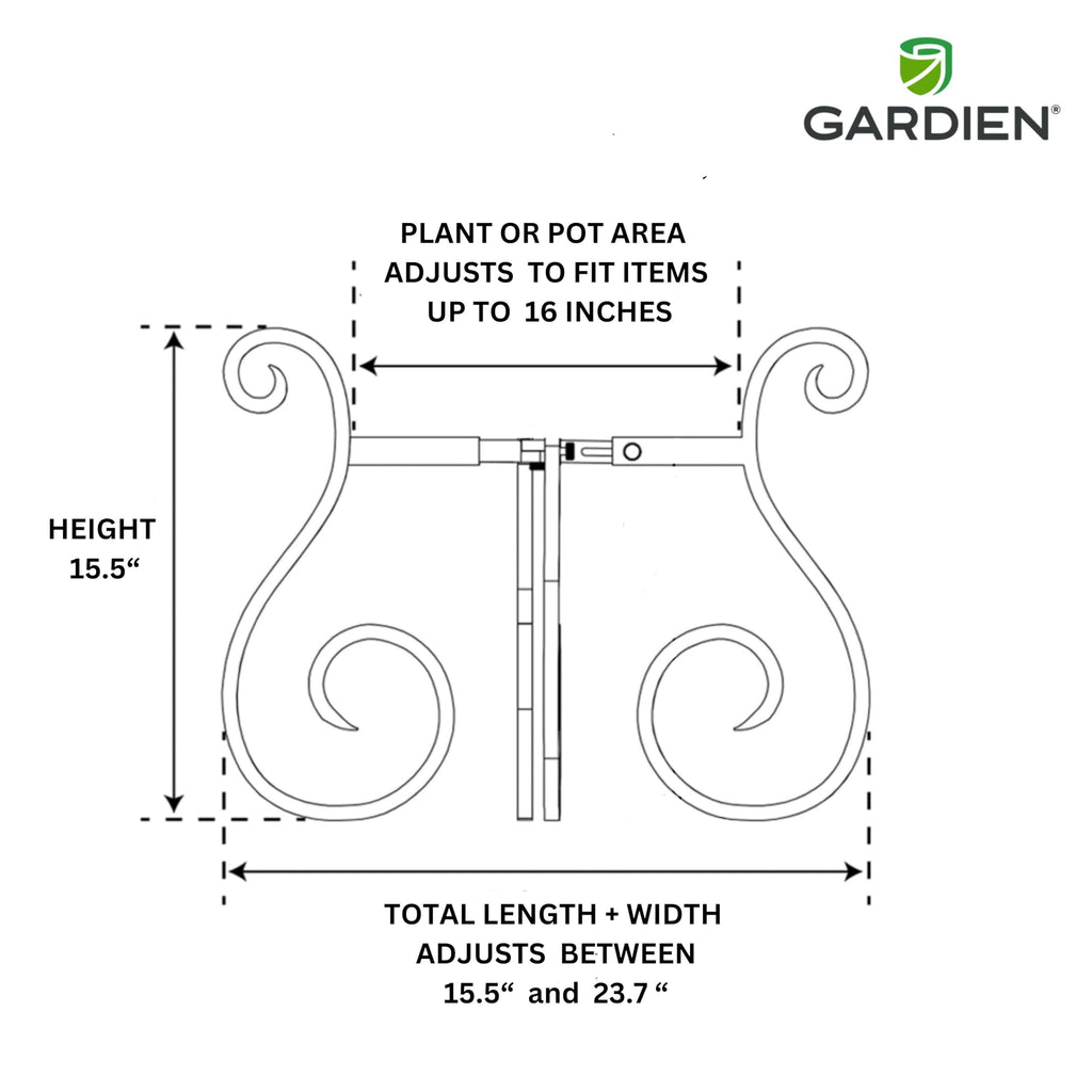 Adjustable Plant Stand Indoor Outdoor, Mid Century Modern Medal Holder for Large Planters