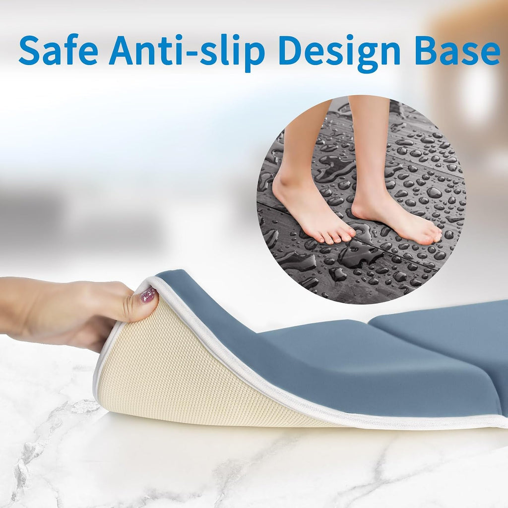 Bath Kneeler with Elbow Rest Pad Set, 1.5 inch Kneeling Pad Mat for Bathtub Baby Bathing Parents, Painless Foam Mat