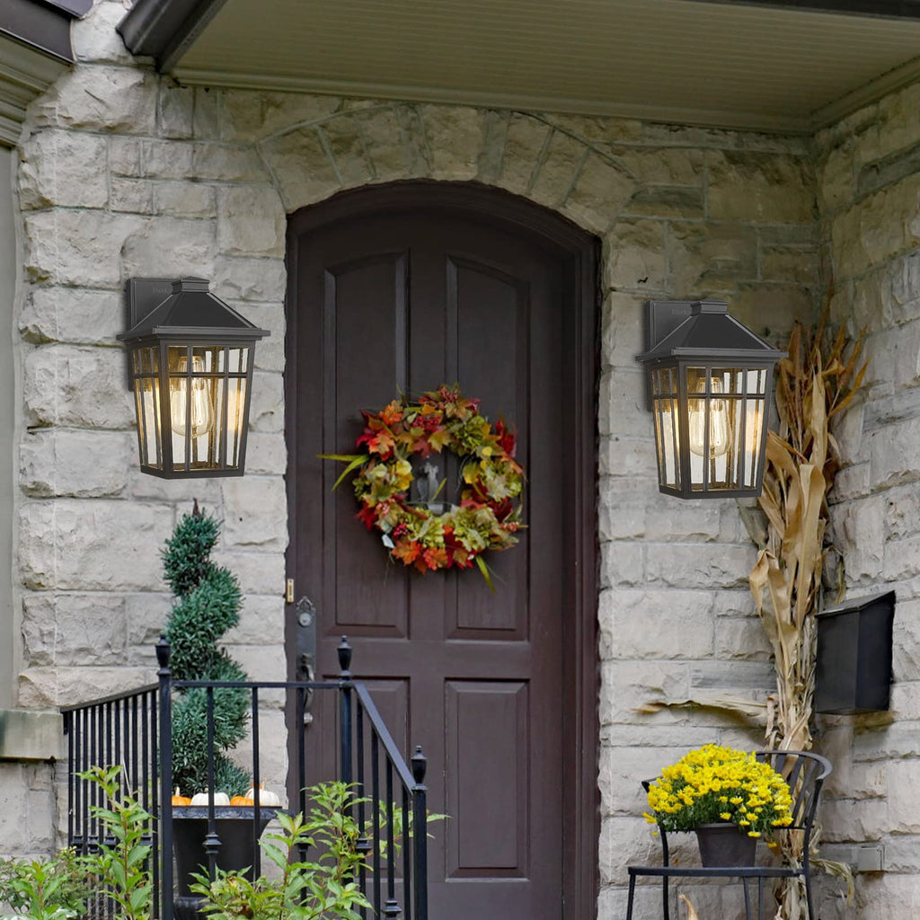 Outdoor Sconce Lights Wall Light Fixtures, Front Porch Light Outdoor Wall Anti-Rust Waterproof Aluminum with Glass