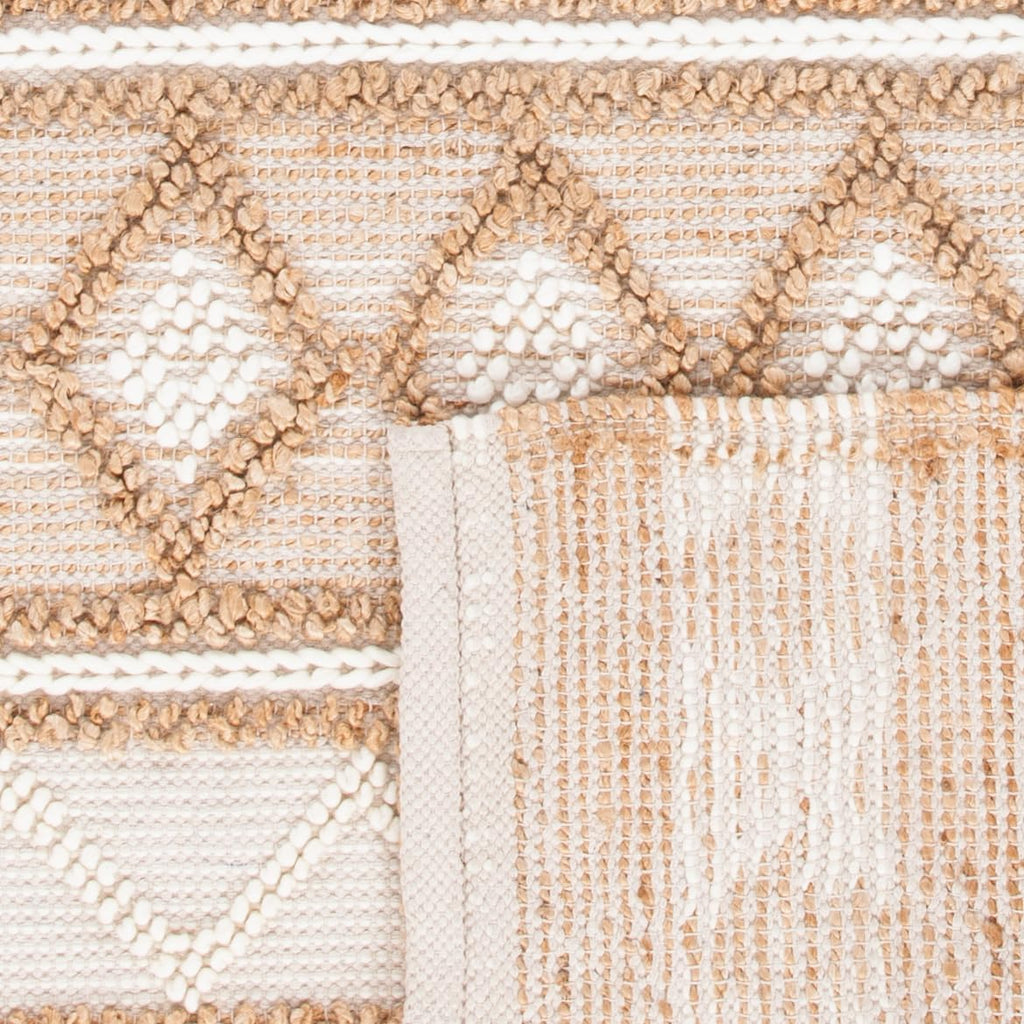 Natural Fiber Collection Area Rug - 5' x 8', Beige & Ivory, Handmade Moroccan Boho Tribal Jute & Wool, Ideal for High