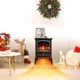 15 Inch Compact Electric Fireplace Stove Heater with Thermostat Control, 3D Realistic Flame Effects and Overheat Protection