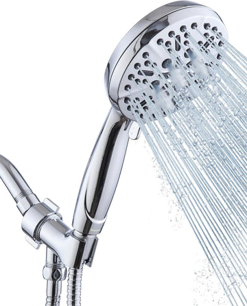 Shower Head with Handheld High Pressure-Full Body Coverage Powerful Rain Showerhead Extra 60" Long Hose and Adjustable