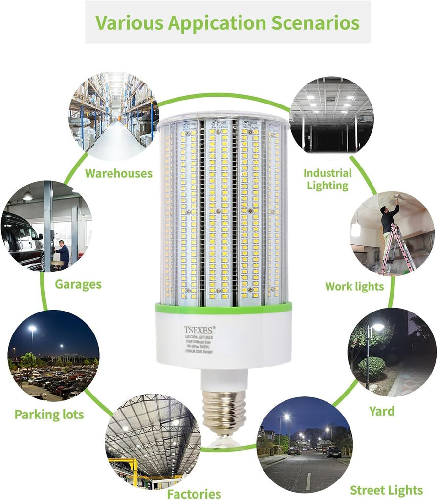 150W LED Corn Light Bulb,E39 Mogul Base Led Bulb 21000Lumen,5000K
