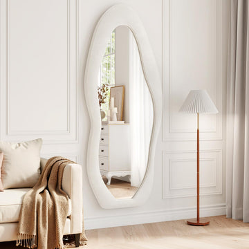 Wall Mirror 56"x24", Irregular Wavy Full Length Mirror