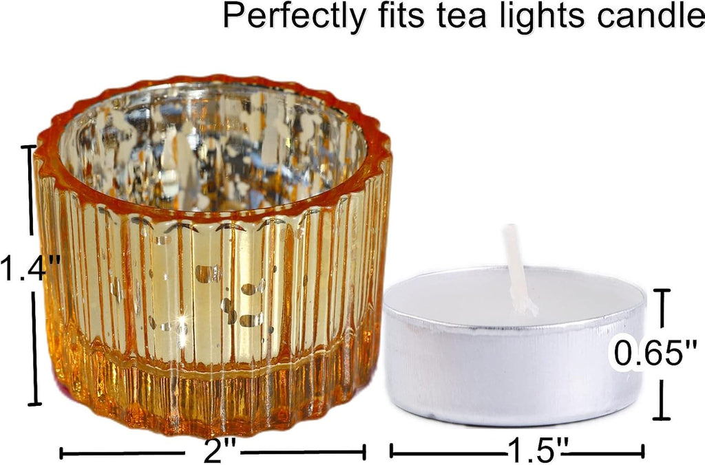 24pcs Mercury Gold Votive Candle Holders for Christmas Decorations