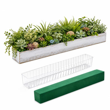 1 Set Wood Boxes for Centerpieces 34x5 Inch Rectangle Wooden Planter Box Rustic Wooden Planters with Removable