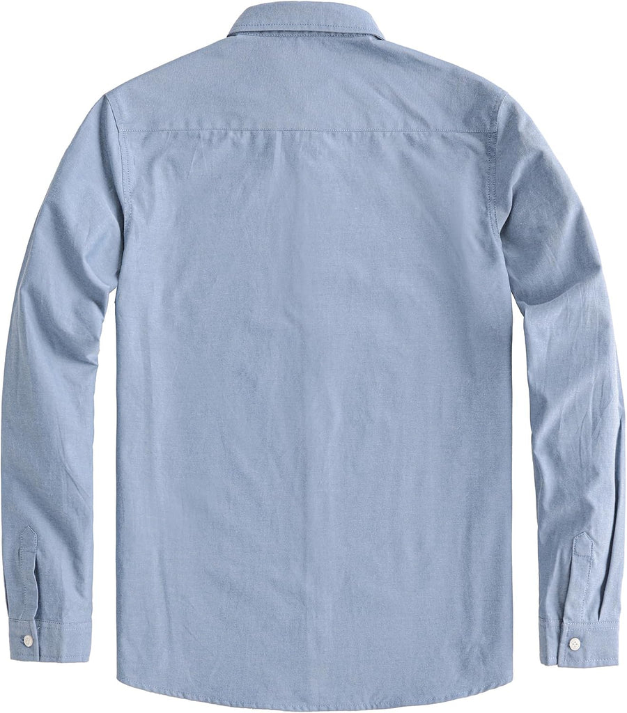 Boys Oxford Dress Shirts Formal Long Sleeve Button Down Shirts