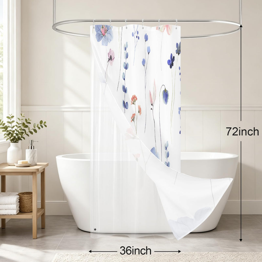 Small Stall 3 in 1 Shower Curtain Set, 36x72