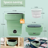 Portable Washing Machine, Mini Washer, 16L Upgraded with Spin Basket, Foldable Design Ideal for Apartment, Home and