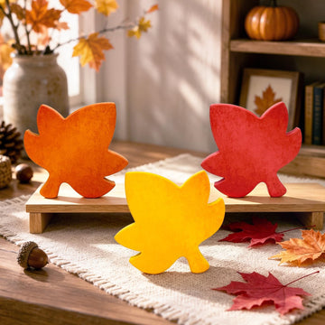 Fall Table Decor -Autumn Harvest Leaves Decorations Indoor - Set of 3
