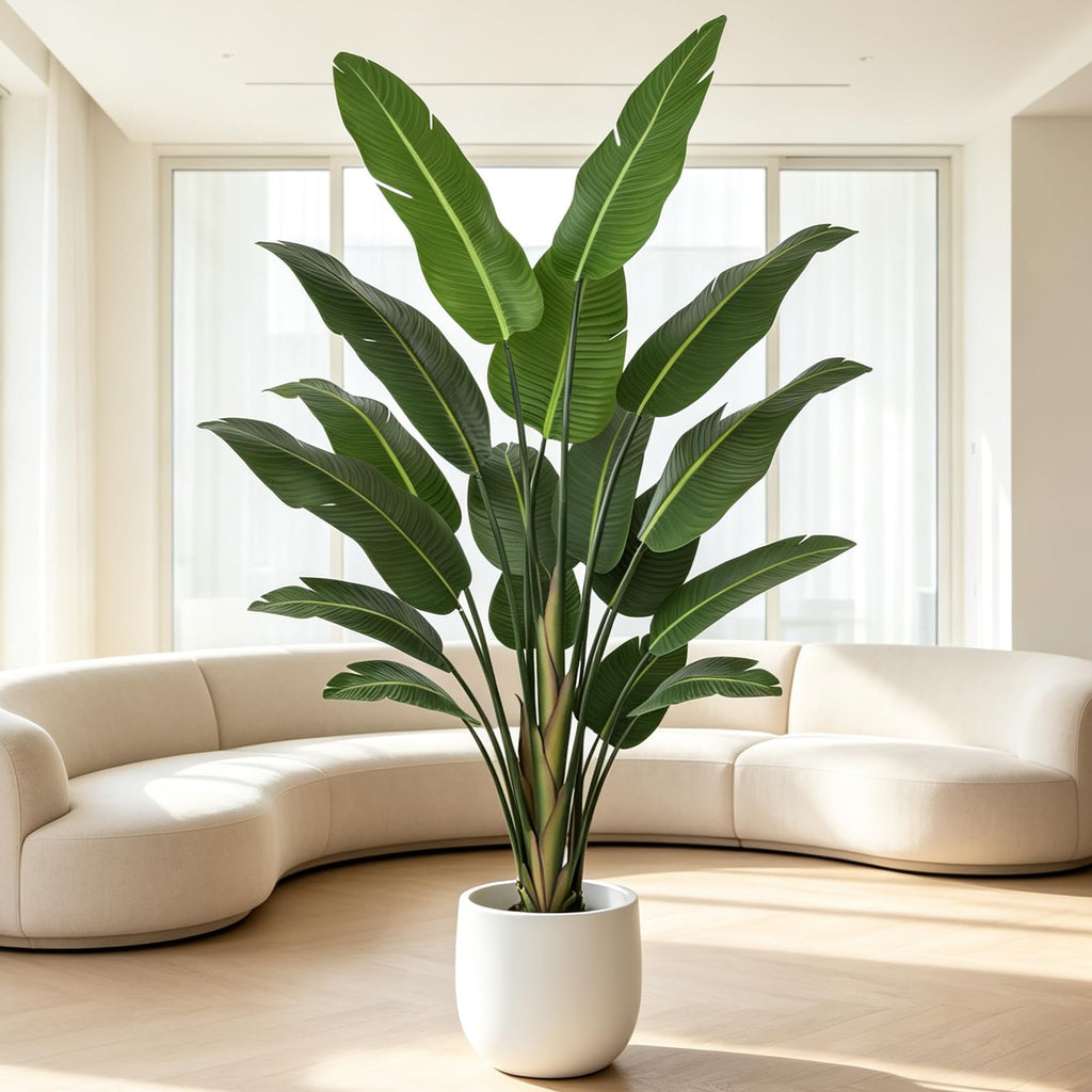 Artificial Bird of Paradise Tree 8FT 17 Thick Matte Texture Leaves
