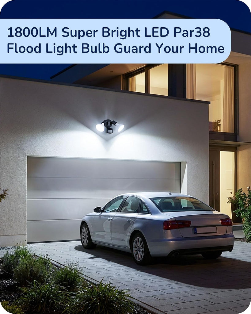 PAR38 LED Flood Light Bulbs Outdoor Dimmable 5000K 1800LM