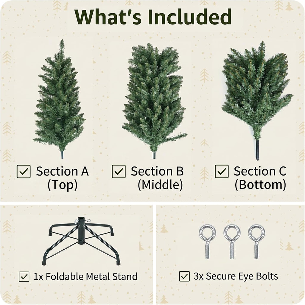 Pre-Lit Slim Pencil Artificial Christmas Tree with Lights, Skinny Green