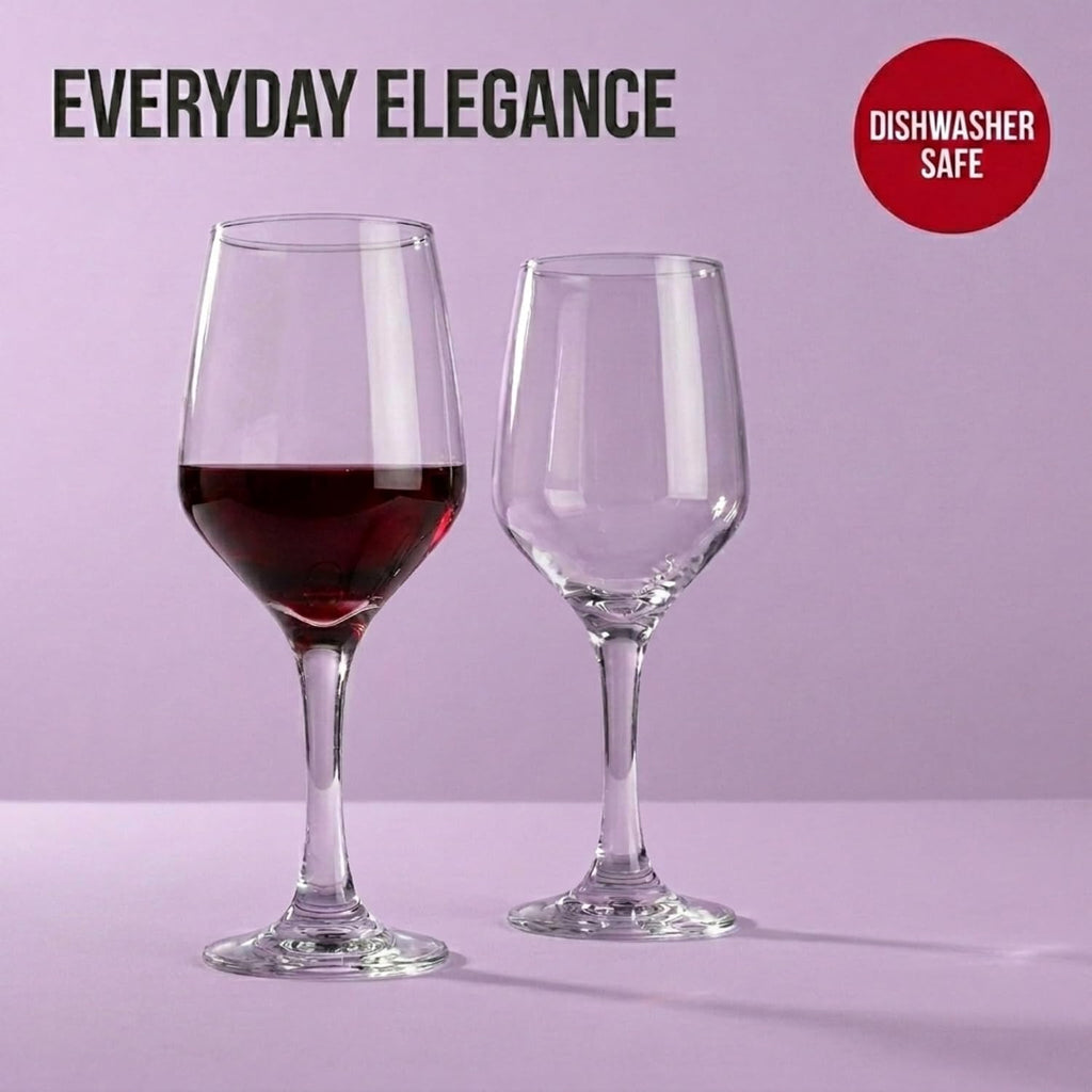 Wine Glasses, Italian Made Red Wine Glasses, Wine Glass, Stemmed Drinking Glasses, Glass Cups - Made in Italy, 15oz