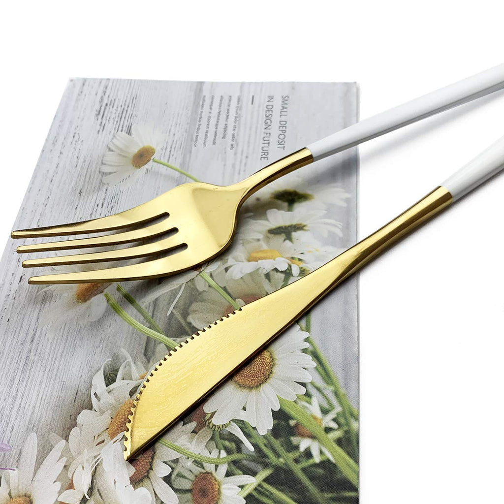 30-Piece Stainless Steel Satin Finish Flatware Set, Mirror Polished Tableware Cutlery and Restaurant, Dishwasher Safe