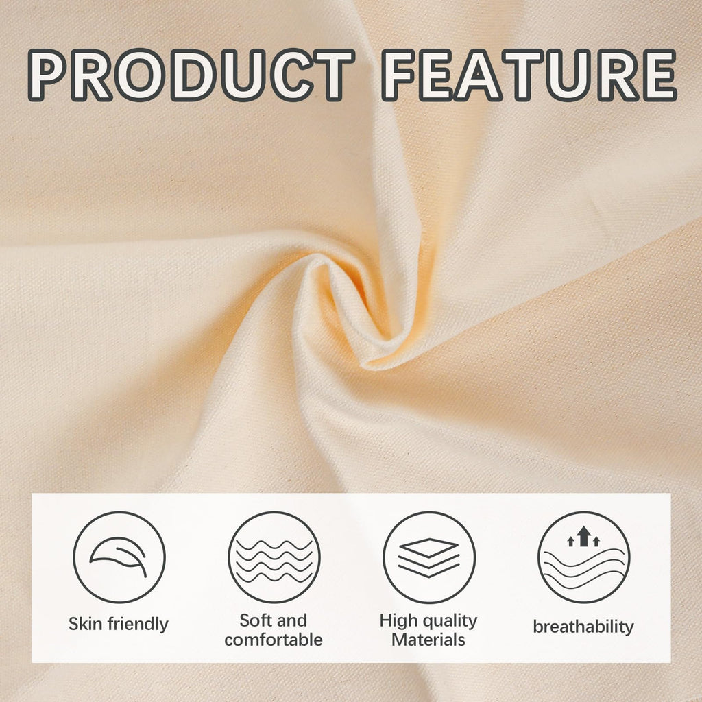 3 YD Canvas Fabric, Premium 10oz Natural Cotton Duck Canvas, 62 Inch Wide Heavy Sewing Material for Arts & Crafts