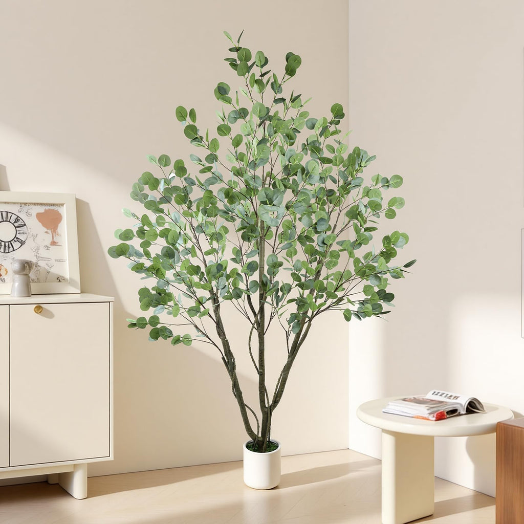Large Artificial Eucalyptus Tree 6FT, Indoor Outdoor Faux Tree