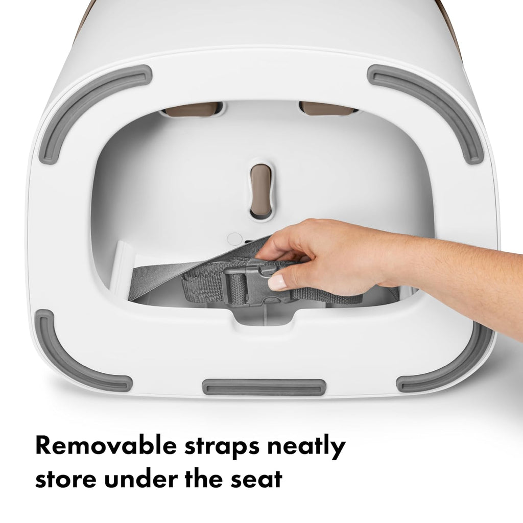 Nest Toddler Booster Seat with Removable Cushion, Taupe | Straps To Dining Chair, Portable For Travel, Cushioned