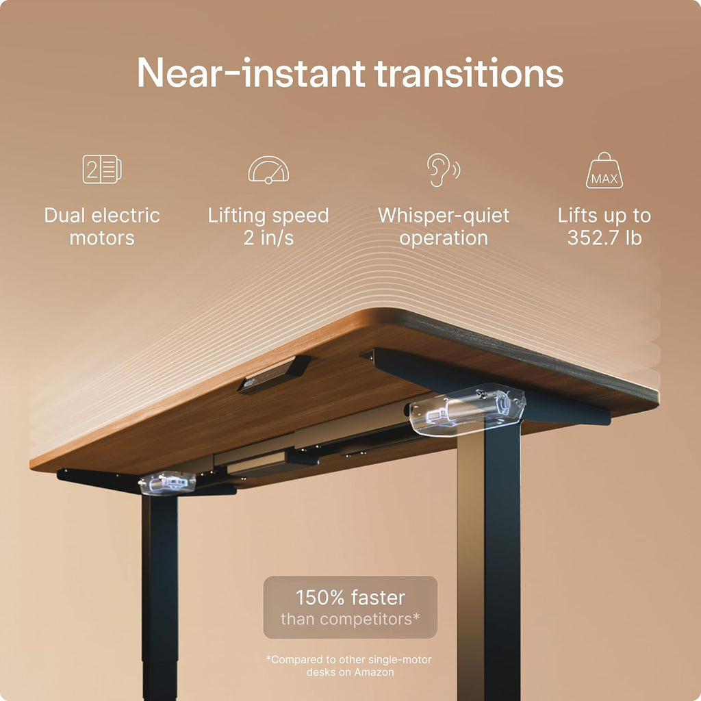 HomePro Standing Desk 60x30 - Made in Europe, Ergonomic Sit Stand Home Office Desk, Electric Height Adjustable, Dual