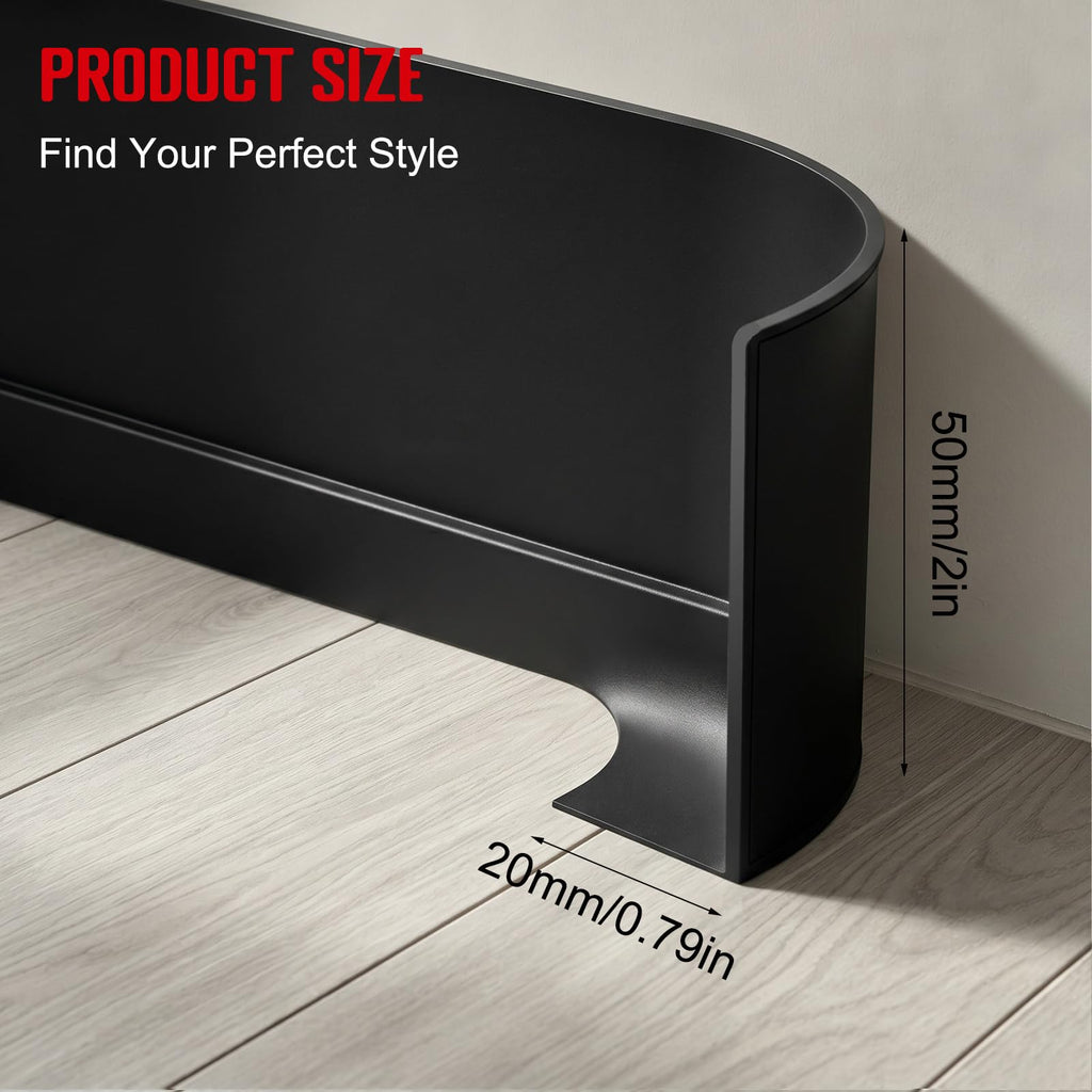 Self-Adhesive Flexible Molding Trim,Waterproof Molding,Black,2.79inX60ft