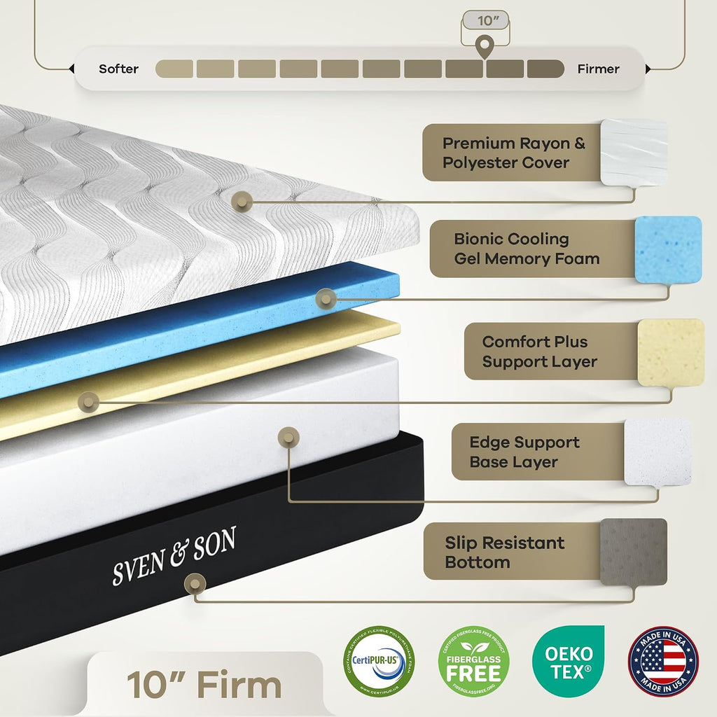 Classic Adjustable Bed Base, Head and Foot Lift, Massage, Under-Bed Lights, USB, Gel Memory, Zero Gravity Smart Frame
