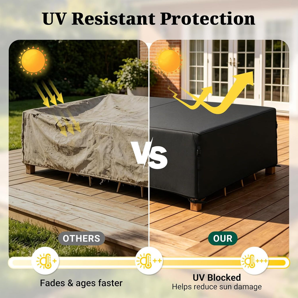 Heavy Duty Patio Furniture Covers, 900D Outdoor Furniture Cover Waterproof , Large Patio Set Covers Waterproof