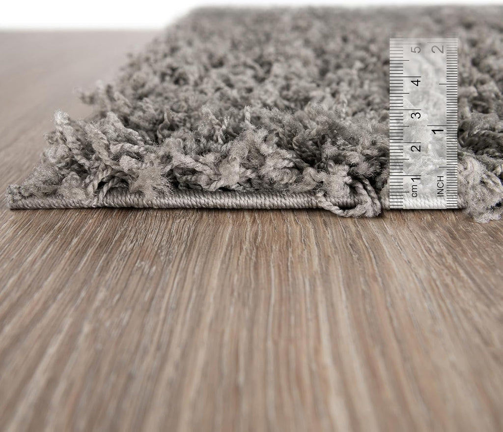 Solid Shag Rug - 10' x 14' 1 Cloud Gray Shag Rug - Plush 1.5-Inch Pile, Stain-Resistant & Kid-Friendly