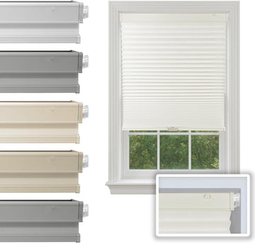 Cordless Cellular Shades, Tension Mount, No Tools No Drill, Thermal Insulation, Light Filtering Honeycomb Blind for