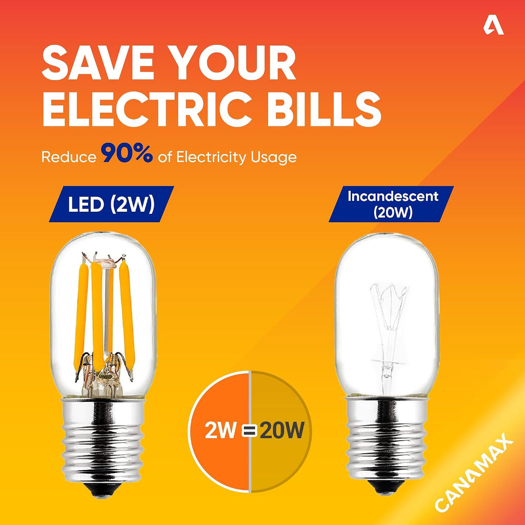 T7 E17 LED Bulb 2W 120V (25W Equivalent), 3-Pack