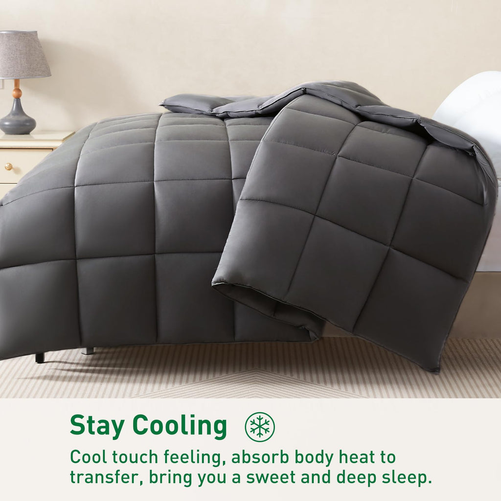 100% Viscose from Bamboo Cooling Comforter Queen Size for Hot Sleepers, Breathable Summer Duvet Insert