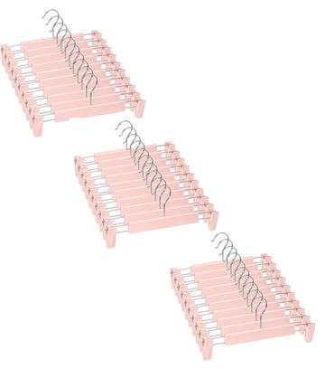 Pants Hangers with Clips, Skirt Hangers, 30 Pack, Pink