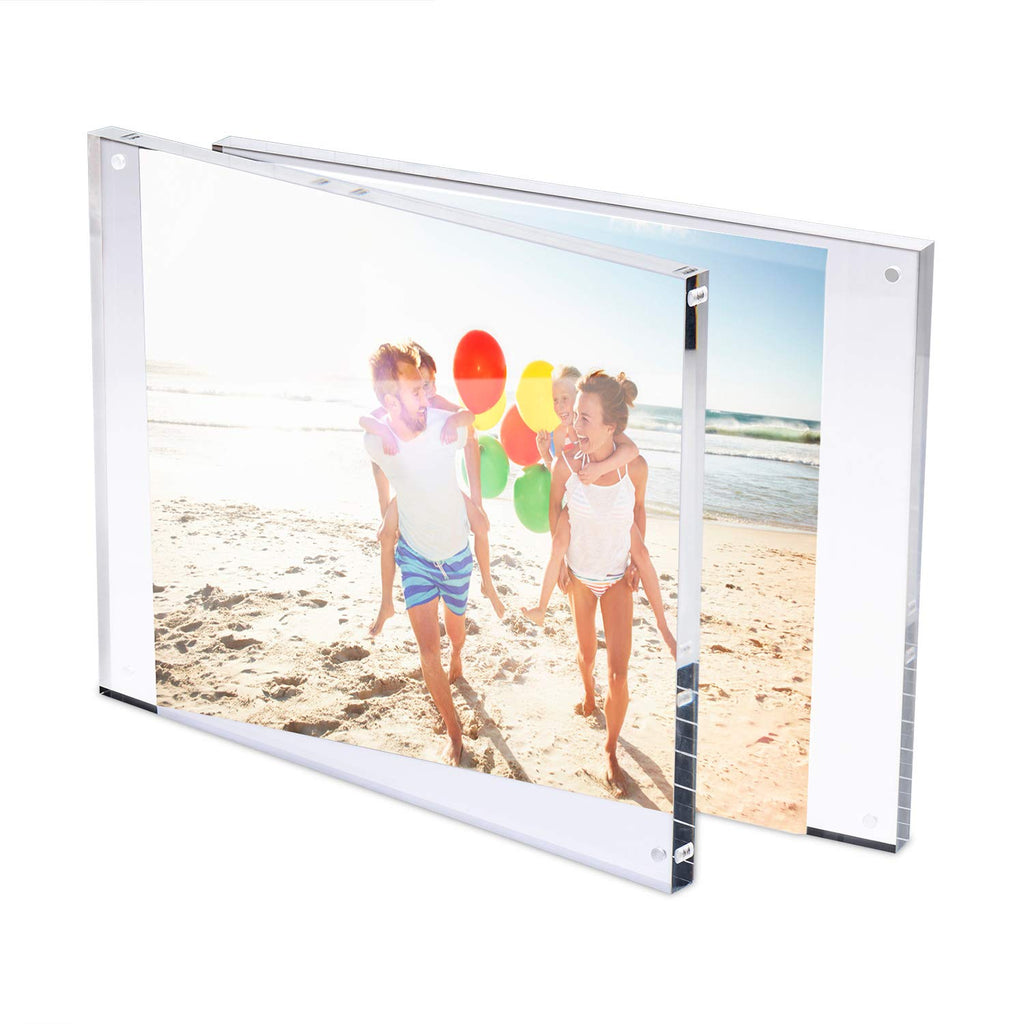 8x10 Acrylic Frame 1 Pack, 24MM Thicker Frameless Clear Picture Frames