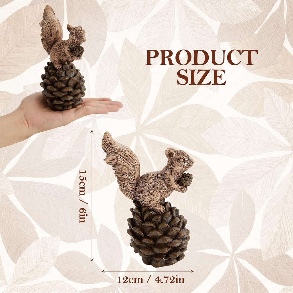 Squirrel Fall Decorations Table Decor Garden Statue