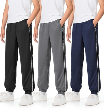 Boys Sweatpants 3 Pack Kids Mesh Quick Dry Athletic Pants Joggers