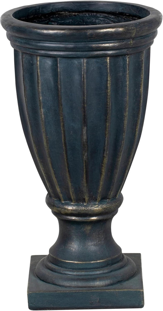 26.77" H Stately Tall Fluted Pedestal Urn Planter Weather-Resistant MGO Outdoor Flower Pot for Garden Patio and Front