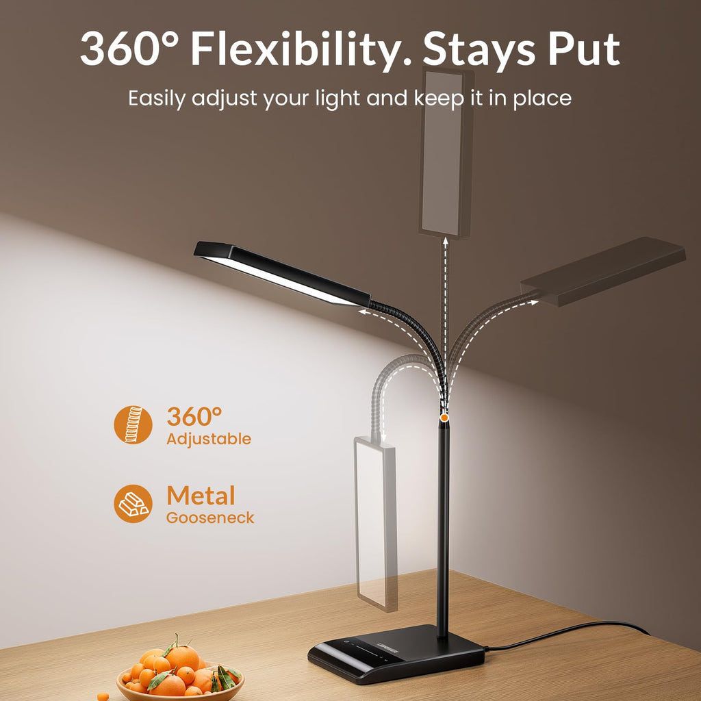 Desk Lamp, 800LM LED, True Eye-Caring for Reading