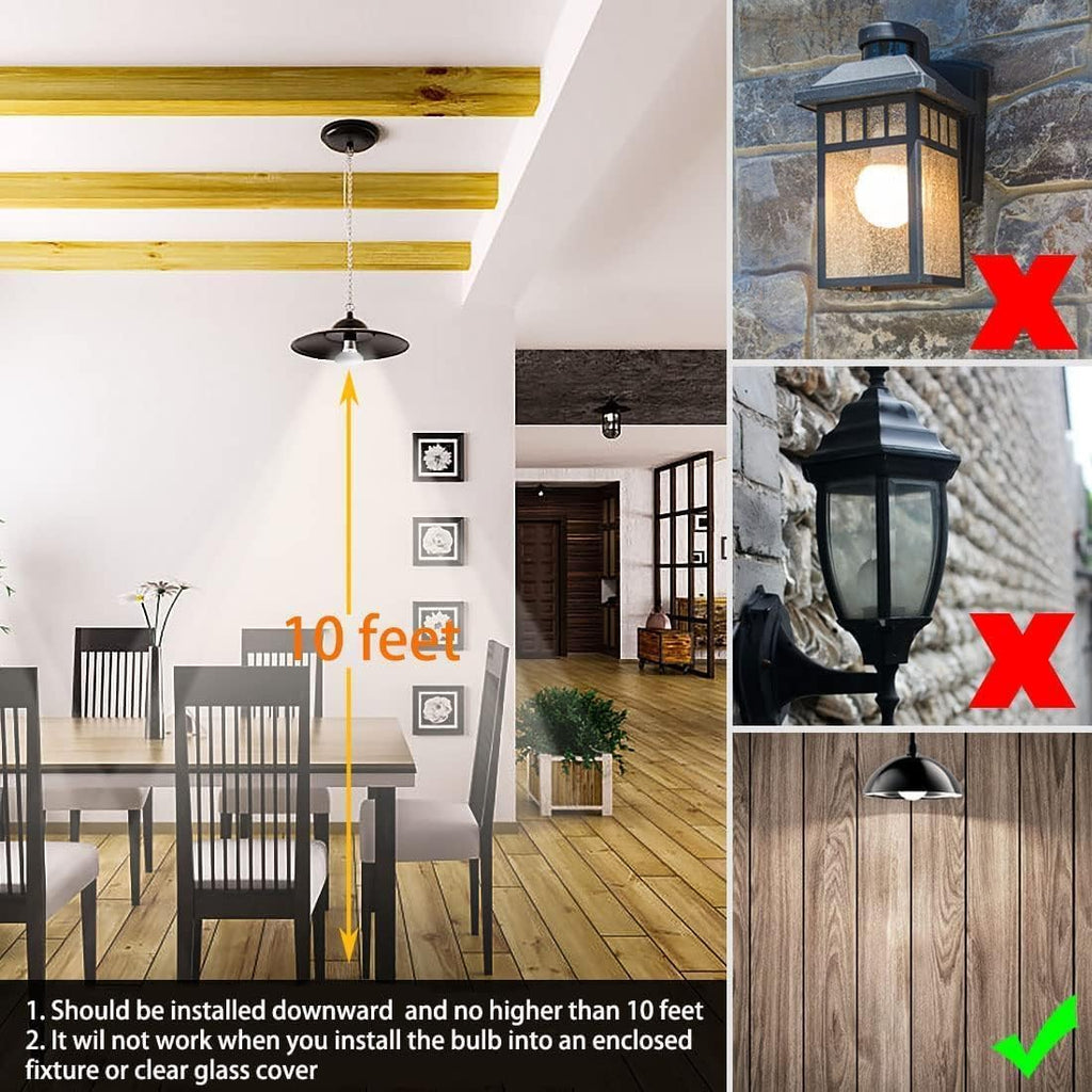 15W BR25 Radar Motion Sensor Light Bulbs,Warm E26 Outdoor Auto On/Off