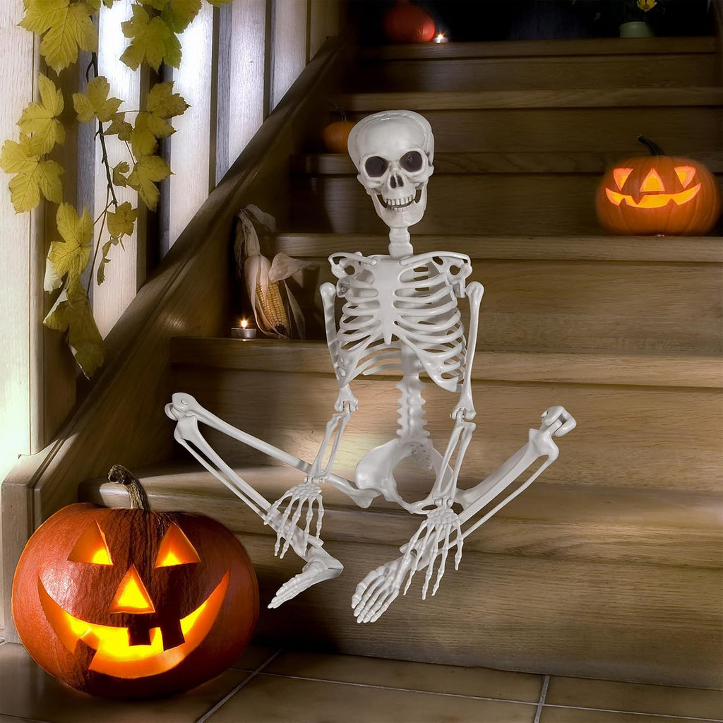 3ft Halloween Skeleton Human Full Body Skeleton Decorations for Halloween Party Haunted House Supplies (1pc)