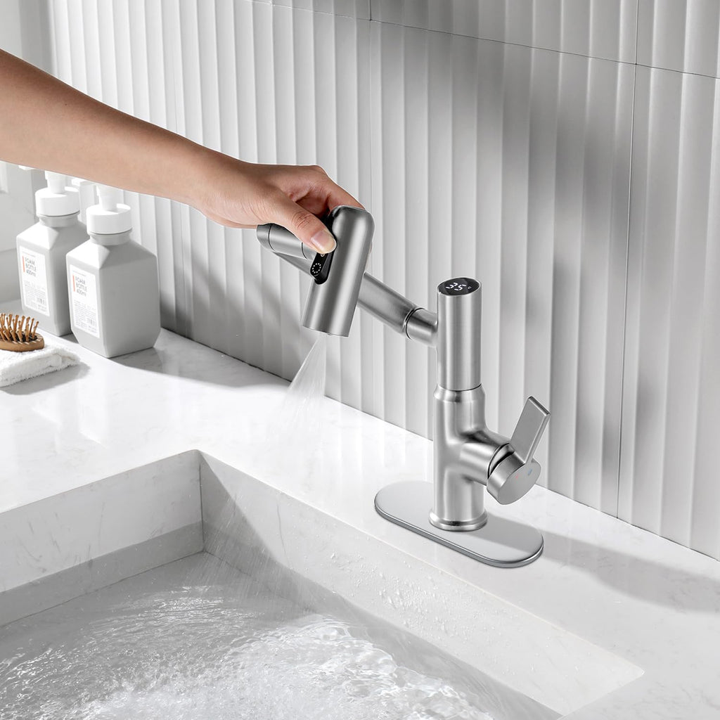 6" Sink Cover Plate for 1 or 3 Hole Bathroom or Kitchen Faucet, Brushed Nickel