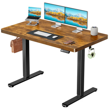 48 x 30 Electric Standing Desk with One-Piece Desktop, Sit Stand Desk with Thickened Tabletop, Height Adjustable