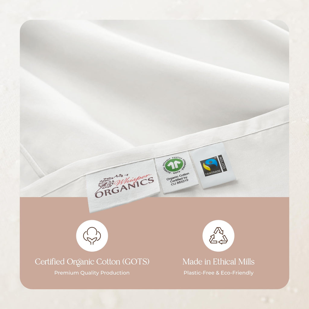 100% Organic Cotton Sheets Twin Size - GOTS Certified Organic Bed Sheets with Deep Pocket 500 Thread Count and Cozy