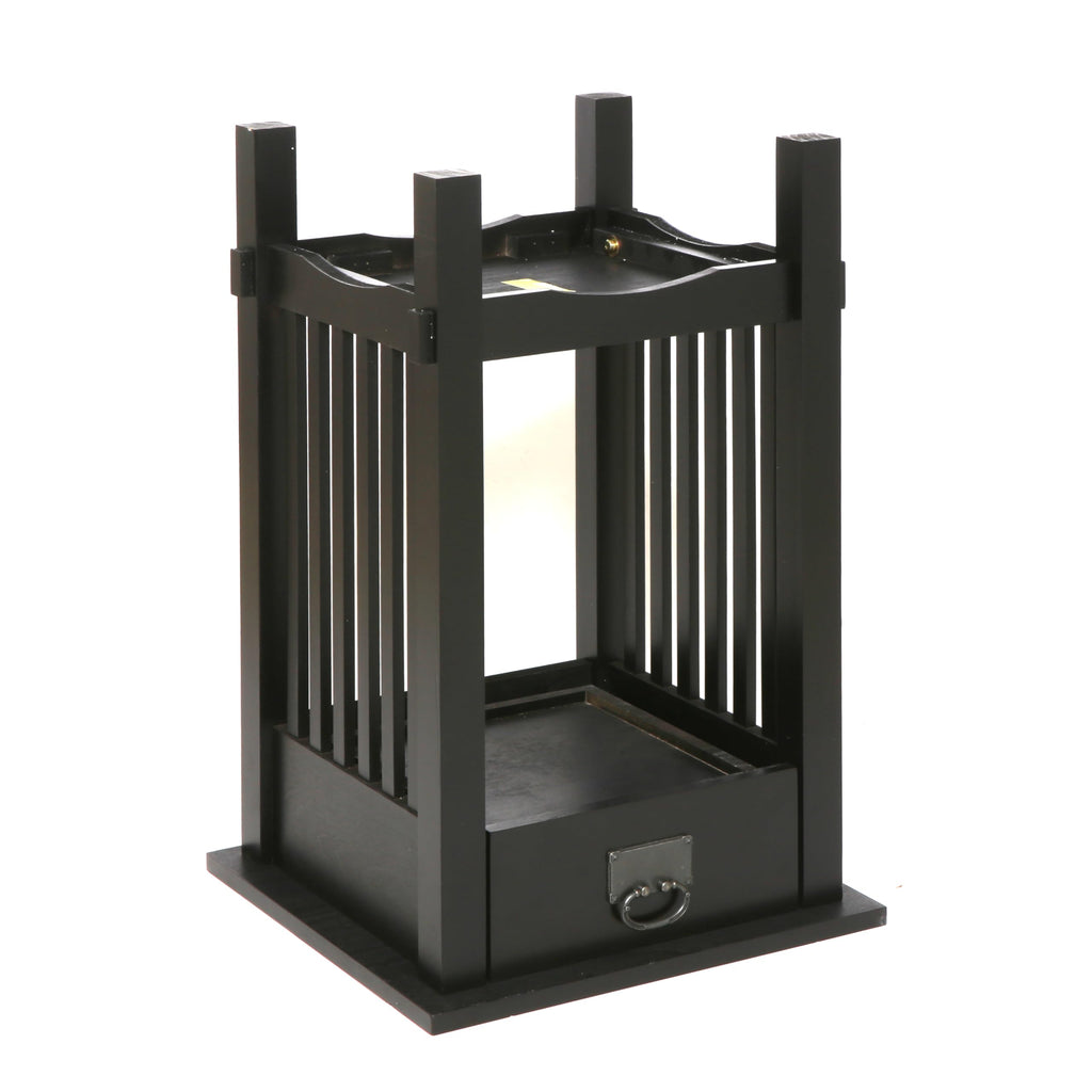 Mission Style Telephone Stand End Table Antique, Black