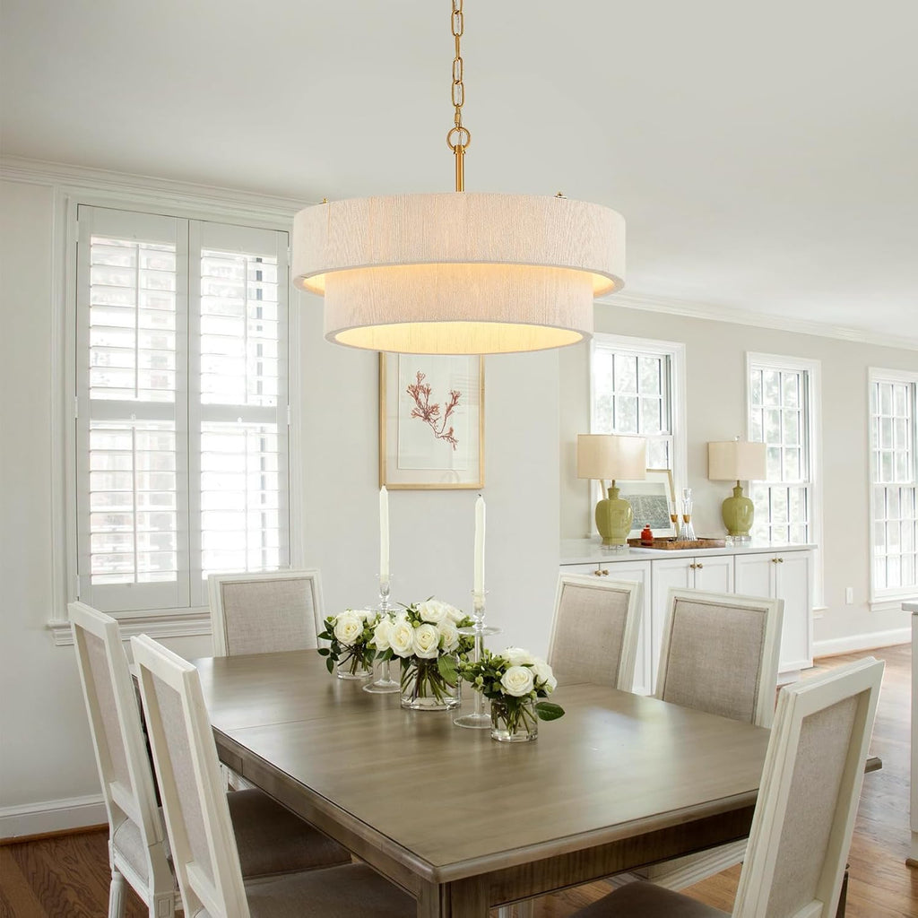 20"Hand Woven Rattan Chandelier Boho Pendant Light Adjustable Coastal Pendant Light for Kitchen Island Dining Living