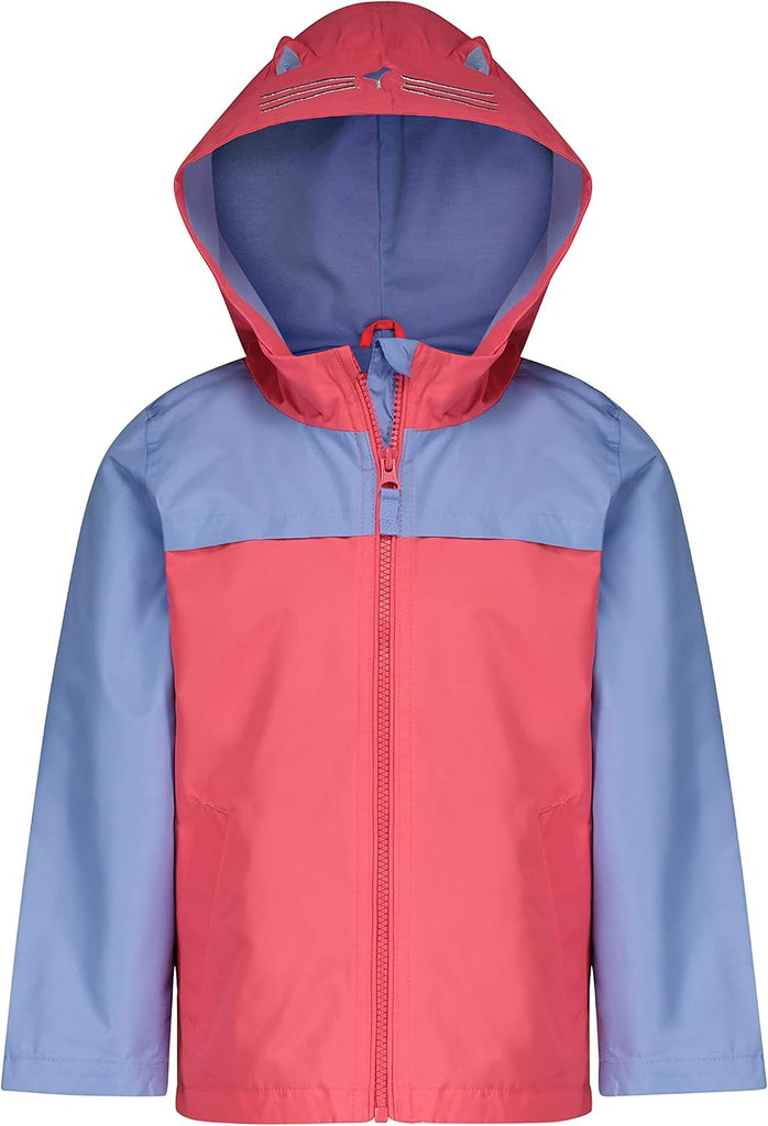 Girls' Waterproof Rain Suit for Kids Hooded Jacket and Splash Pant Set