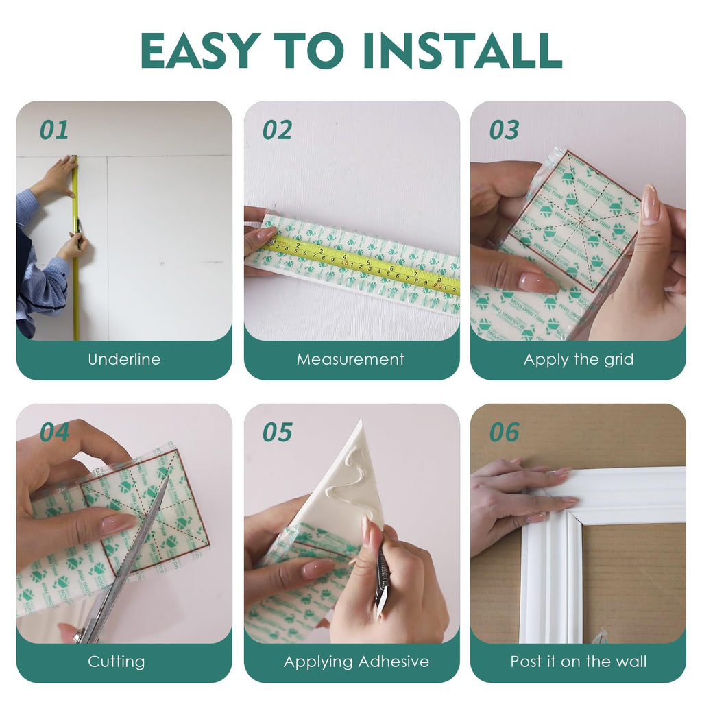 DIY Arch Panelling Paintable Matte Foaming Peel and Stick , Self Adhesive Wainscoting Panels Flexible Chair Rail