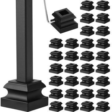 36 Pcs Iron Baluster Shoes Bulk, 1/2'' Square Stair Shoe with Screw
