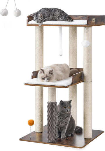 Modern Cat Tree for Indoor Cats Large Adult, Large Platforms