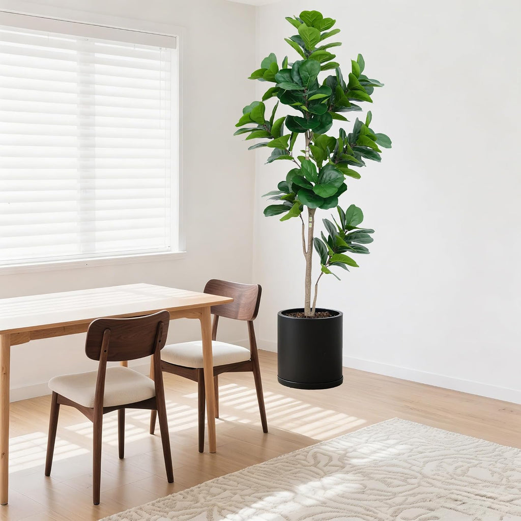 Artificial Fiddle Leaf Fig Tree 7ft - Lifelike Indoor Tall Faux Plant Décor, Low Maintenance, Realistic Greenery
