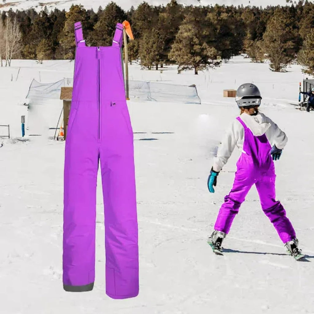 Kids Snow Bibs Toddler Snow Pants Windproof Ski with Pockets Overalls Jumpsuit Winter Warm Snowsuit for Boys Girls