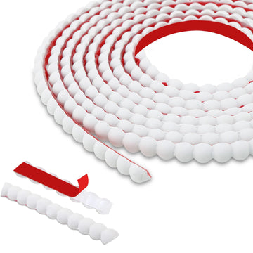 196.8" x 0.39" Peel and Stick White Beaded Molding, Unfinished & Paintable, Flexible DIY Decorative Trim for Mirror